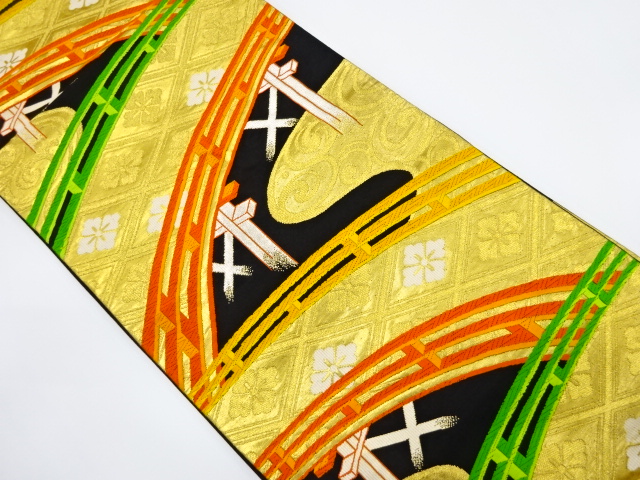 JAPANESE KIMONO / ANTIQUE FUKURO OBI / SILK / WOVEN BRIDGE